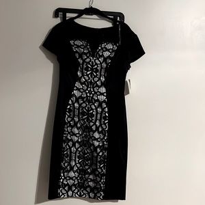 Lace dress zip back black 4